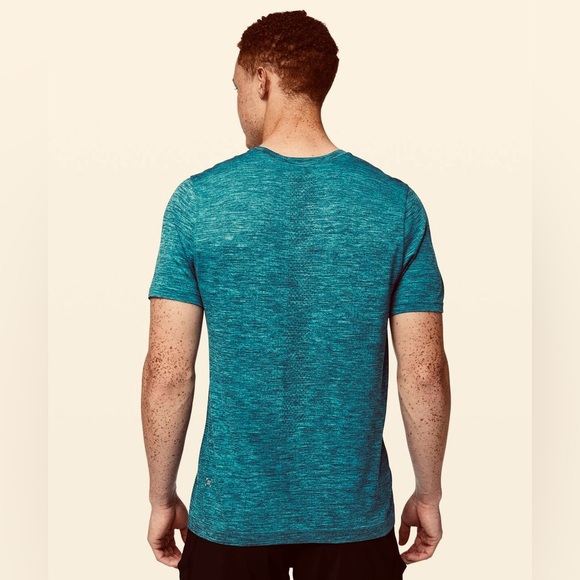 Lululemon Green Heathered Athletic Metal Vent Breathe Short Sleeve Tee Sz Medium - Picture 15 of 15